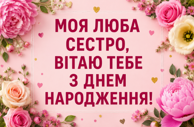 Найщиріші привітання з днем народження сестрі своїми словами українською