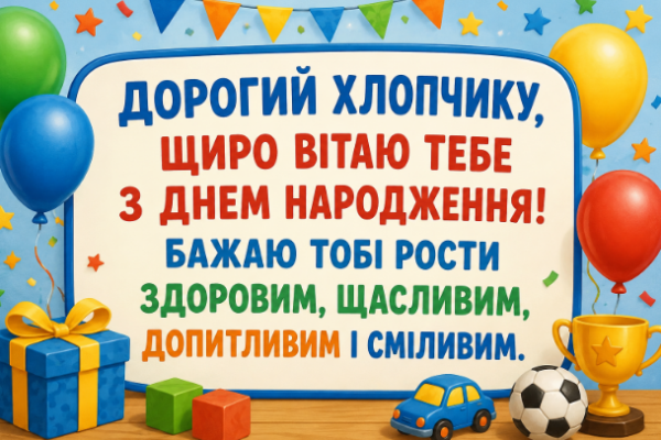 привітання з днем народження хлопчику картинка