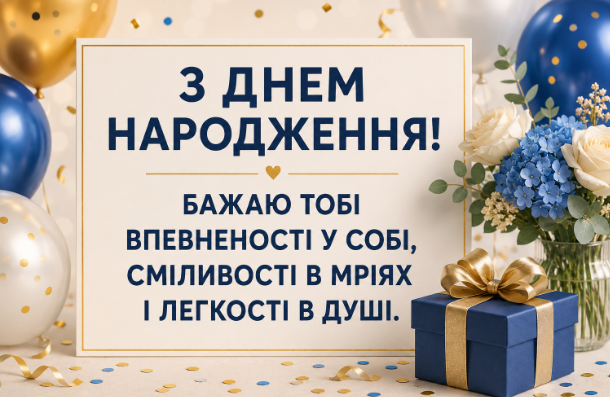привітання з днем народження дівчині відкритка