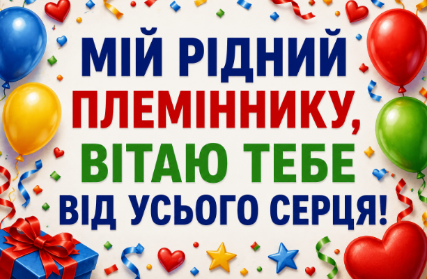 привітання з днем народження племіннику відкритка