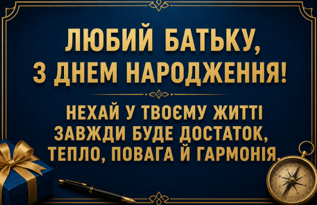 привітання з днем народження батьку відкритка