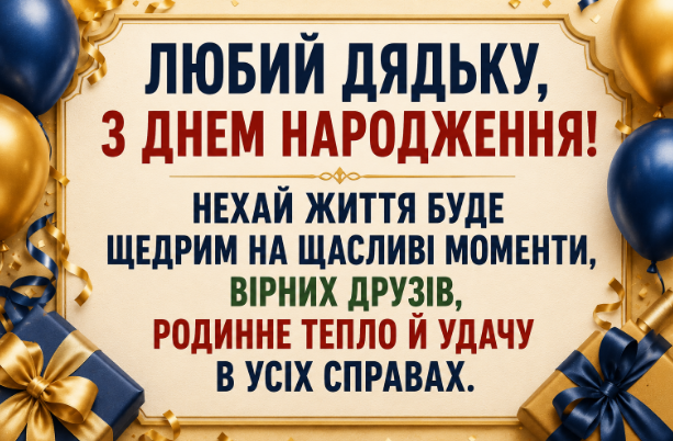 привітання з днем народження дядьку відкритка