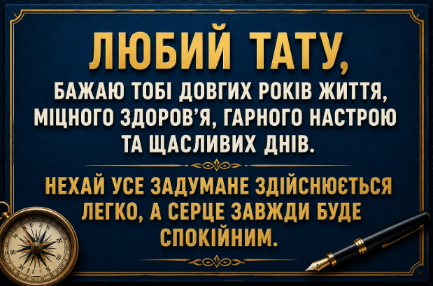 привітання з днем народження батьку листівка