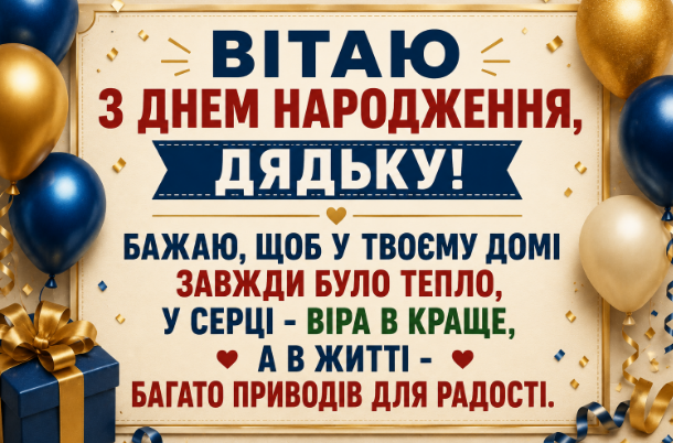 привітання з днем народження дядьку листівка