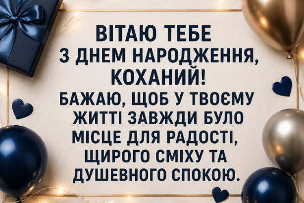 Найщиріші привітання з днем народження чоловіку відкритка