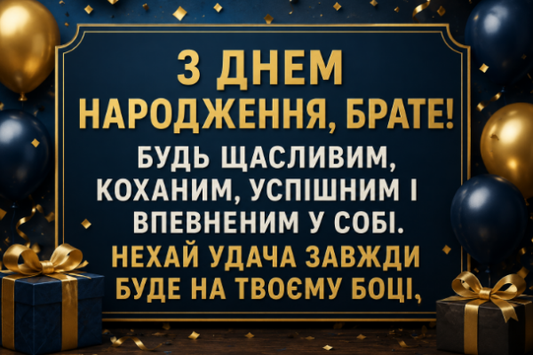Найщиріші привітання з днем народження брату відкритка