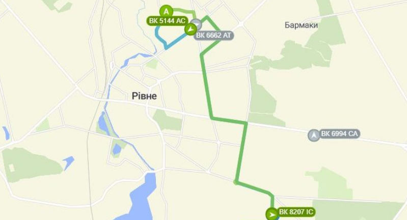 57 автобус Рівне маршрут