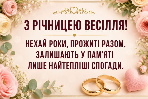 Привітання з річницею весілля картинка