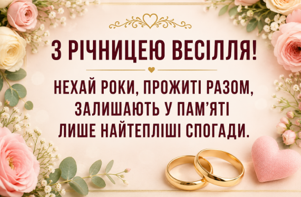 Привітання з річницею весілля картинка