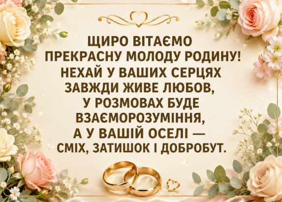 Гарні привітання молодятам картинка