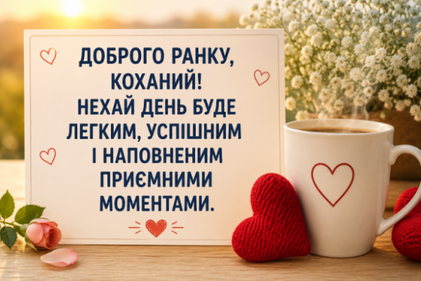 Привітання з добрим ранком коханому картинка