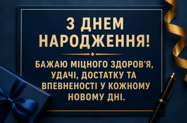 Короткі привітання з днем народження мужчині відкритка