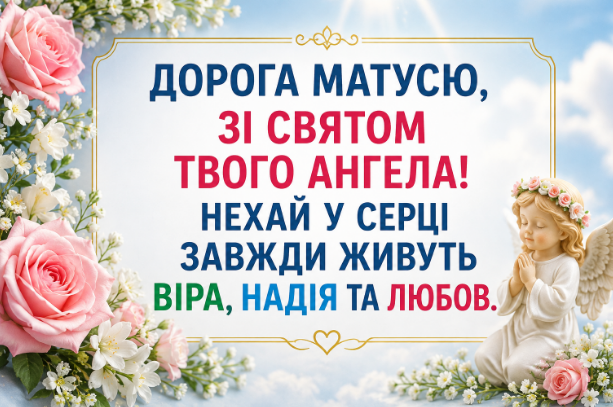 Привітання з днем ангела мамі картинка